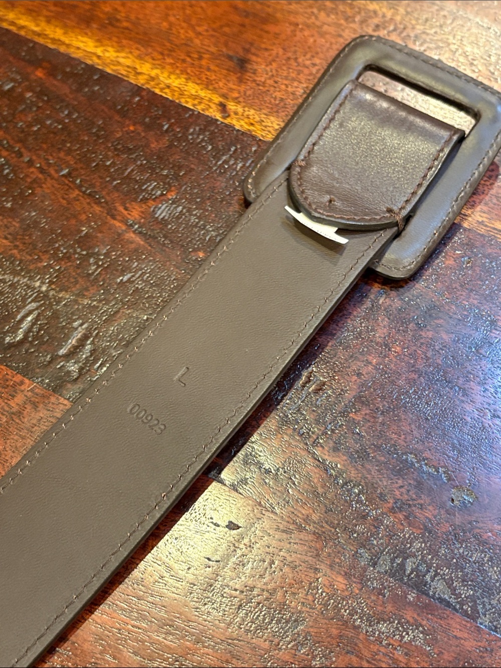 Ralph Lauren Collection Trench-Buckle Brown Leather Belt Made in Italy - Picture 8 of 13